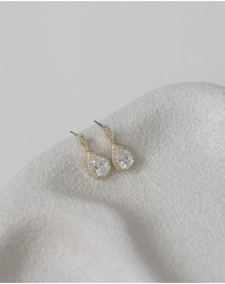 The White Collection - Melissa - Crystal Gold Bridal Earrings