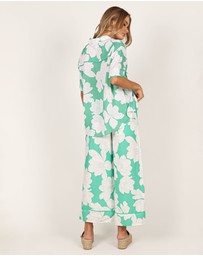 Petal & Pup - Bentley Wide Leg Pant - Green Floral