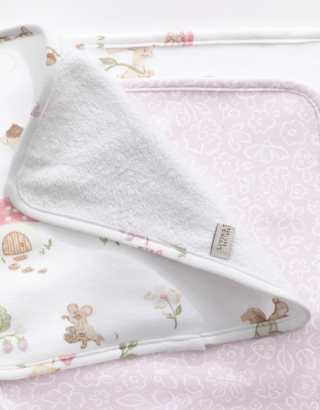 Living Textiles - 3 Pack Organic Wash Cloths - Whimsical Wonderland