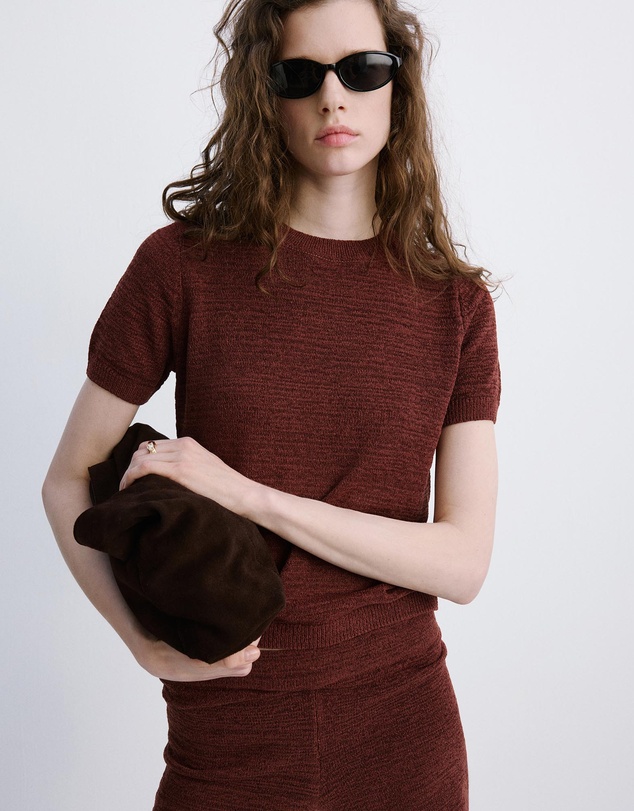 M.N.G - Short-Sleeved Knitted Sweater Top