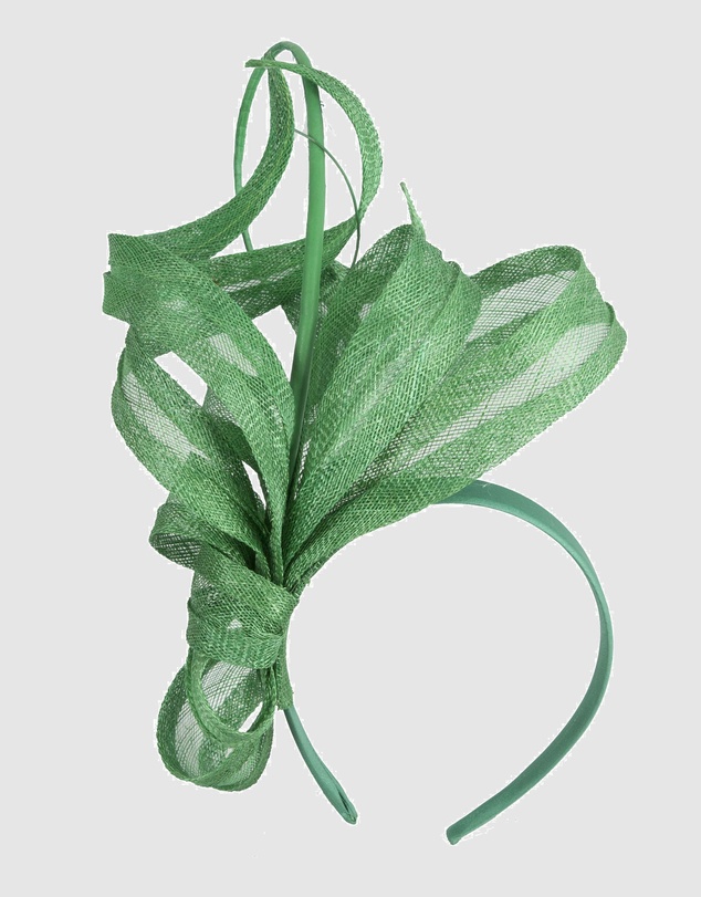 Max Alexander - Tall Green Sinamay Fascinator
