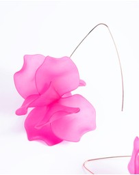 Lovisa - Fuchsia Frosted Flower Drop Earrings