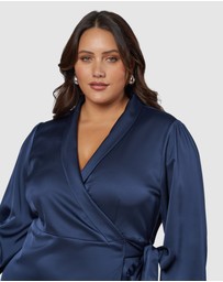 Pink Dusk by Curve Project - Girl Crush Satin Wrap Dress