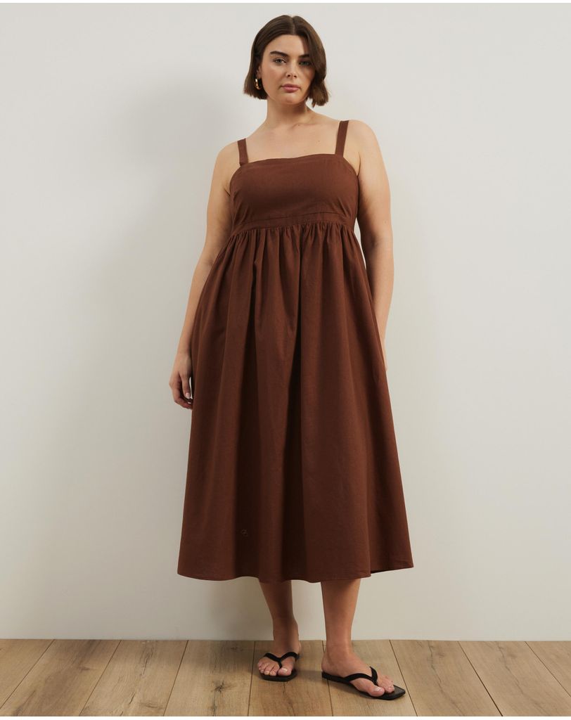Fern Empire Line Midi Dress by Atmos&Here Curvy Online | THE ICONIC |  Australia