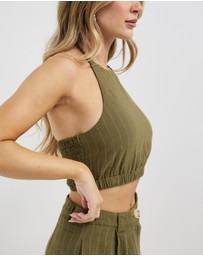 Dazie - Lovers Rock Linen Blend Halter Top