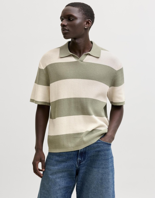 Jack & Jones - Liam Knit Stripe Split Neck Polo