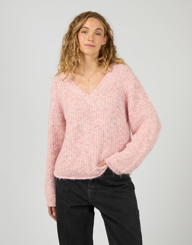 All About Eve - Devon V Neck Jumper Pale Pink