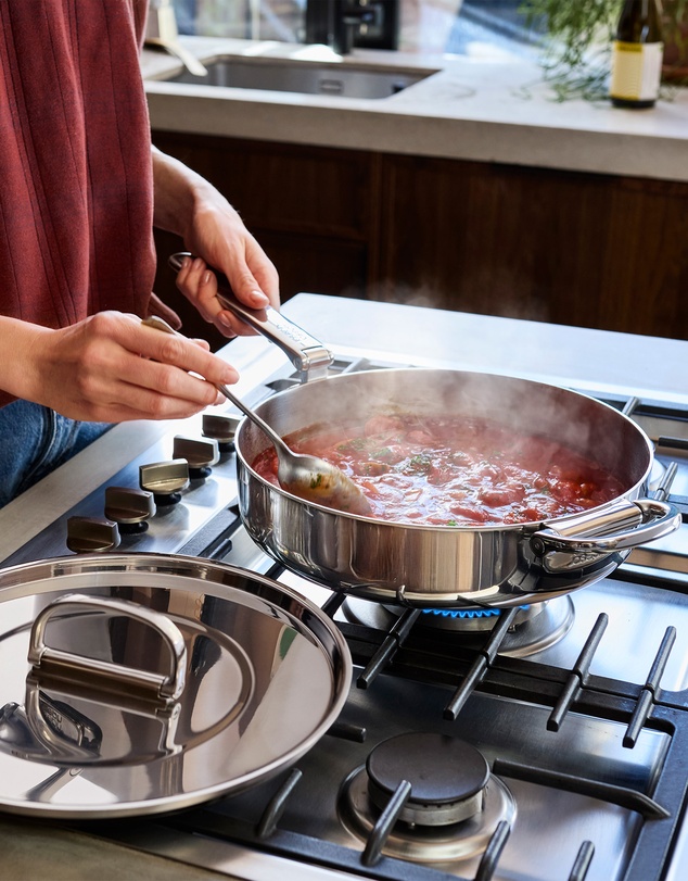 Joseph Joseph - Space Steel Stainless-steel Saute Pan with Folding Handle - 28cm