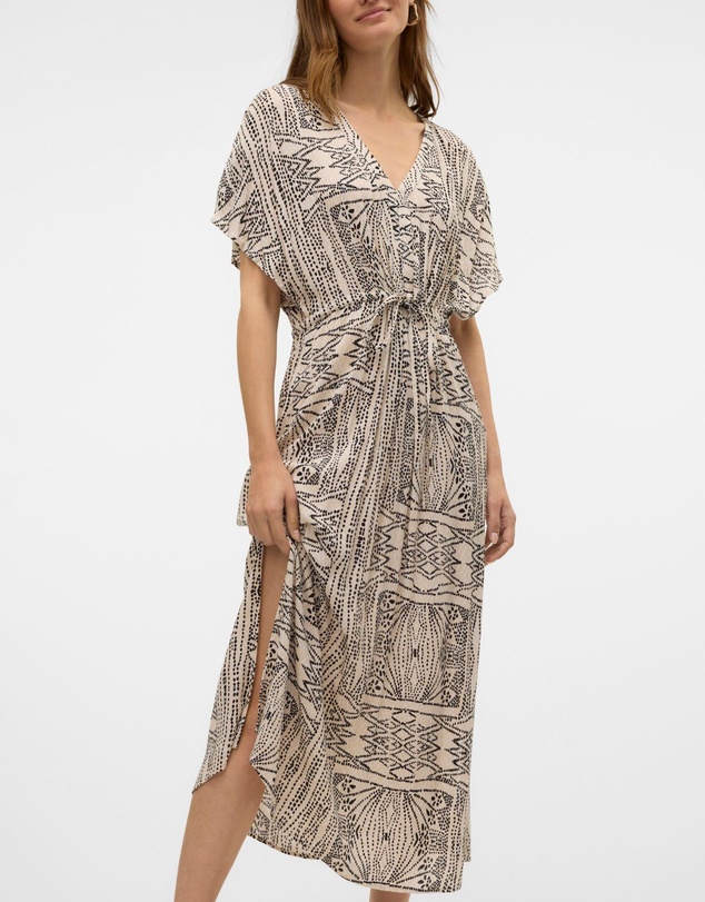 Vero Moda - Menny Sleeved Printed Midi Dress
