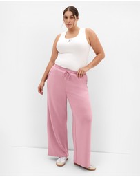 City Chic - Plus size Mae Wide Leg Jogger - dusty rose