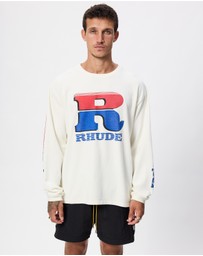 RHUDE - Split Petrol Logo LS Tee