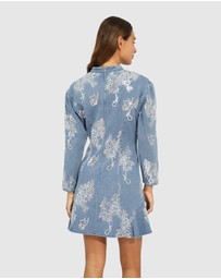 Belle & Bloom - Heart You Denim Beaded Mini Dress