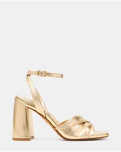 Steve Madden - Mandy Gold Leather Heels