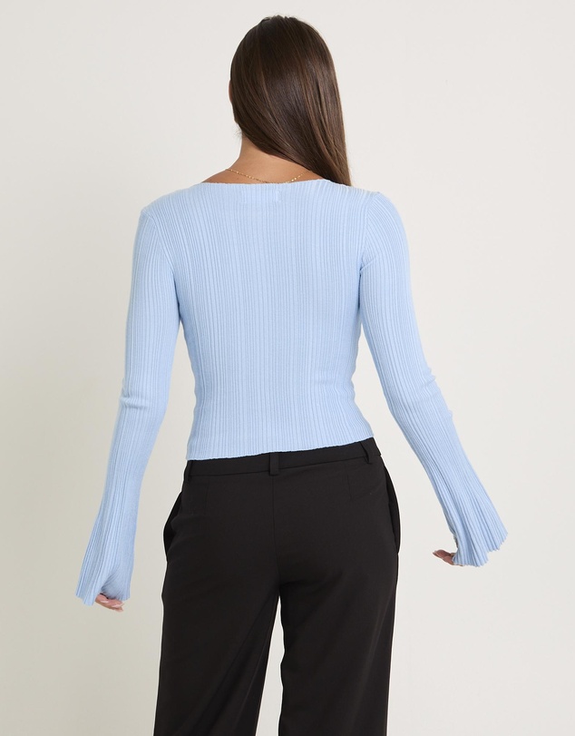 Subtitled - Hally Boat Neck Long Sleeve Knit Top