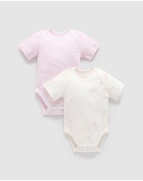 Purebaby - 2 Pack Short Sleeve Bodysuit - Babies