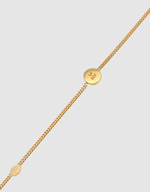 Elli Jewelry - Anklet Coin Trend Timeless Adjustable in 925 Sterling Silver Gold Plated