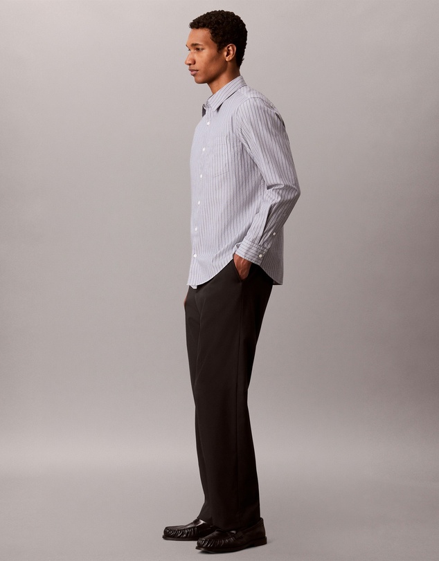 Calvin Klein - Cotton Poplin Stripe Classic Button-Down Shirt