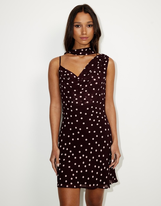 Dazie - Romeo Chiffon Neck Scarf Mini Dress