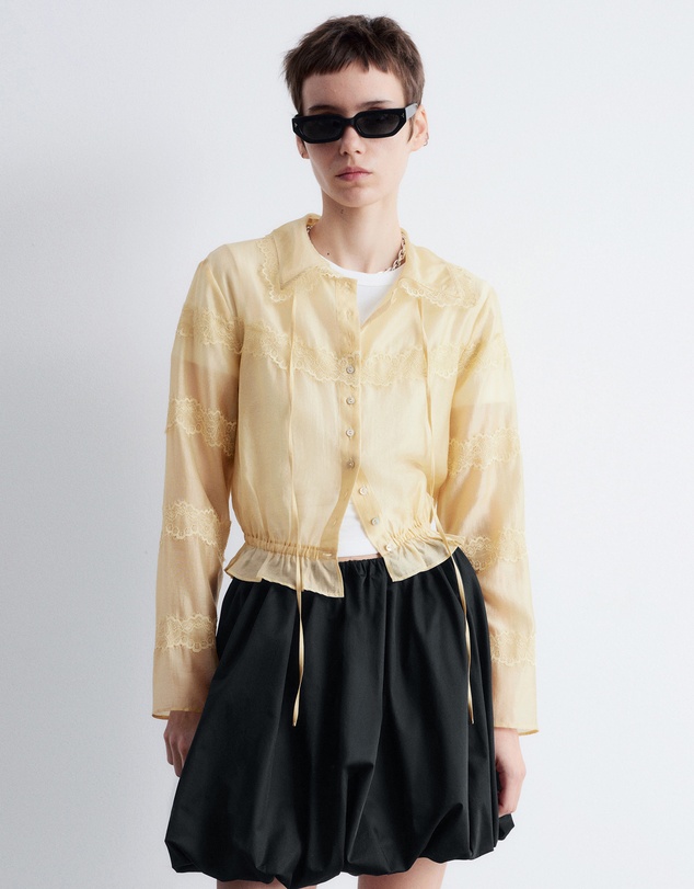 & Other Stories - Long Sleeve Lace Blouse