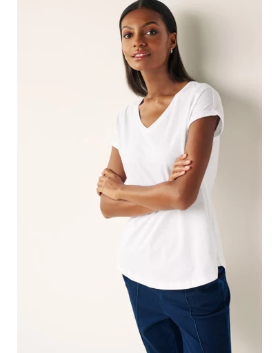 NEXT - V-Neck Cotton Rich Cap Sleeve T-Shirt