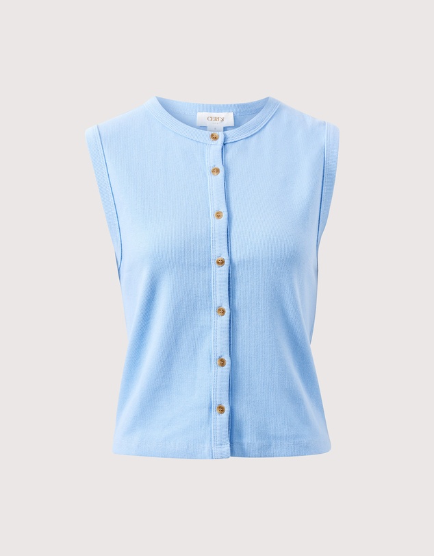 Ceres Life - Lyla Button Through Rib Tank