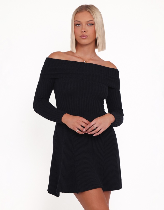 Petal & Pup - Francisco Long Sleeve Mini Dress - Black