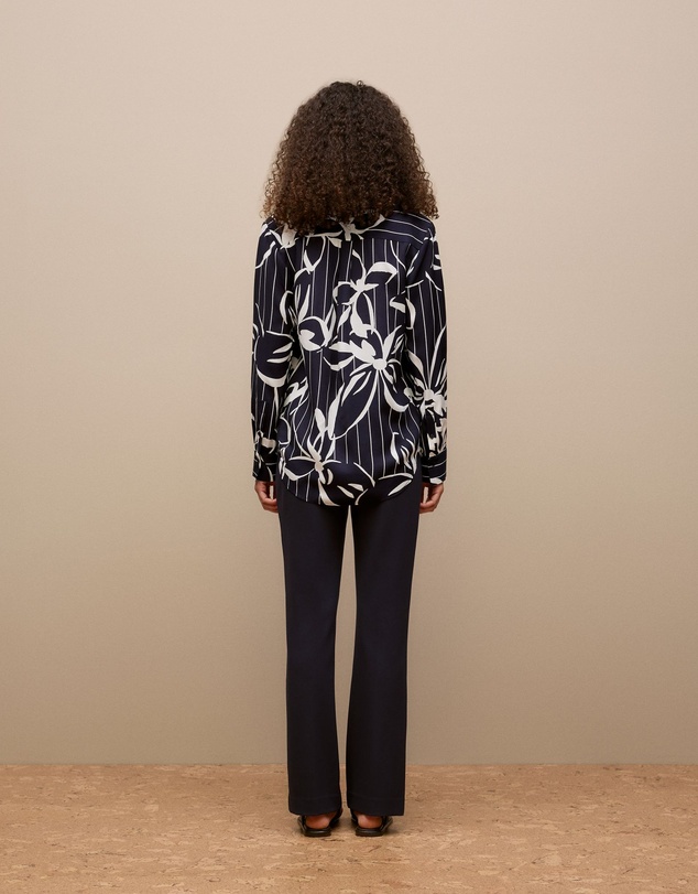 Trenery - Floral Stripe Twill Shirt in Night Sky