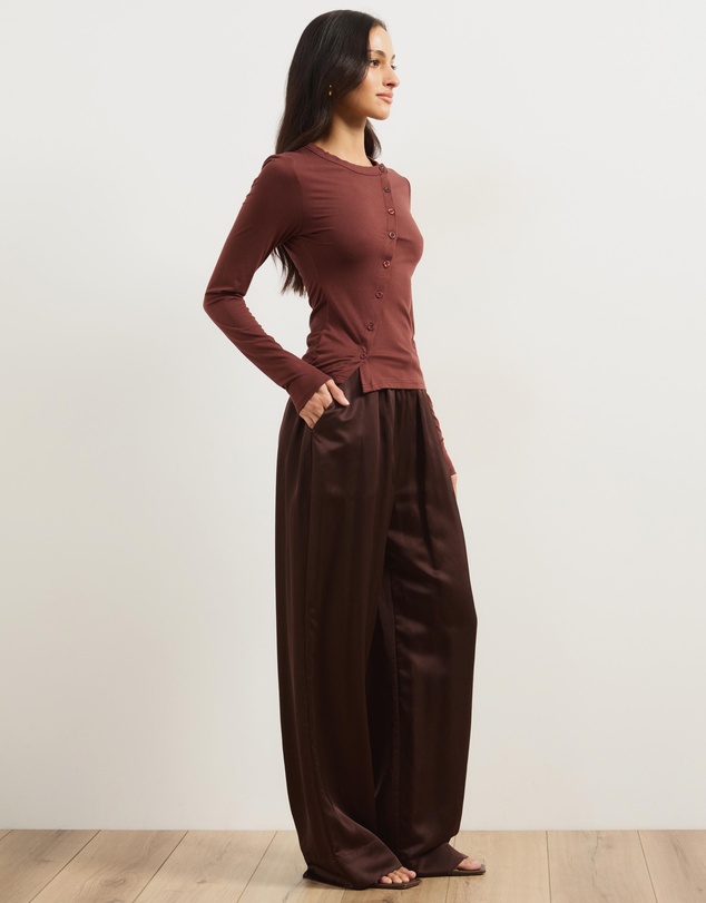 Atmos&Here - Tilly Asymmetrical Button Through Jersey Top