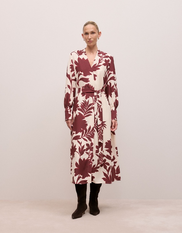 Trenery - Roselle Shirt Dress in Red Mahogany