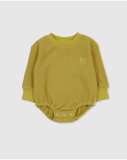 Olive & The Captain - Moss Waffle Sweater Romper