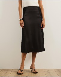 Atmos&Here - Mirelda Satin Lace Midi Skirt