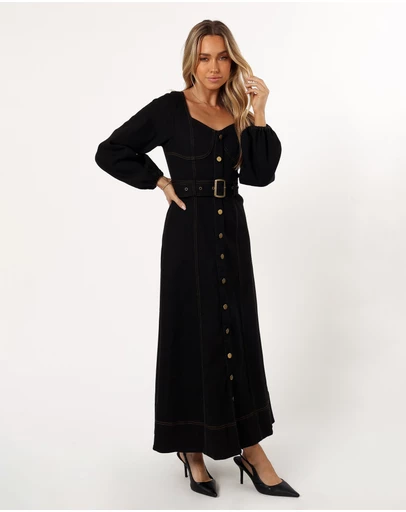 Petal & Pup - Mateo Long Sleeve Denim Dress - Black