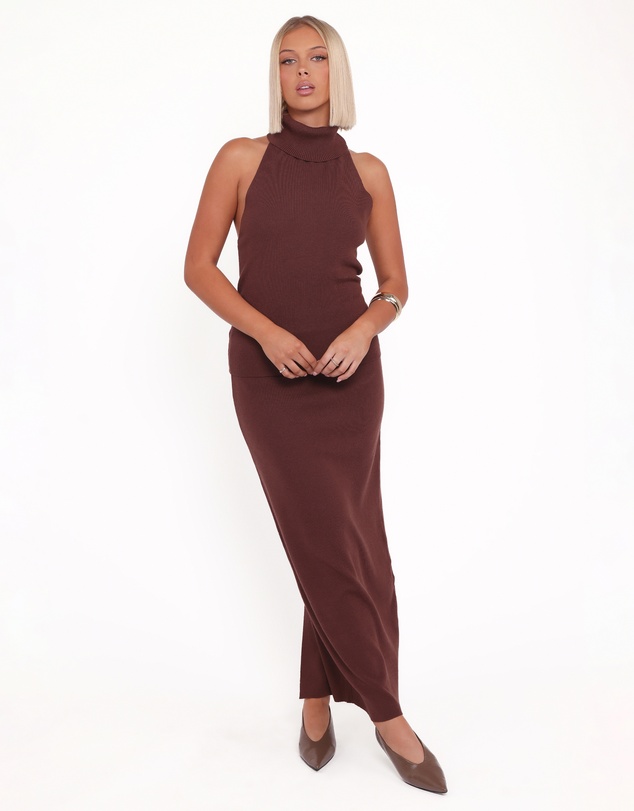 Petal & Pup - Halley Knit Halter Skirt Set - Brown
