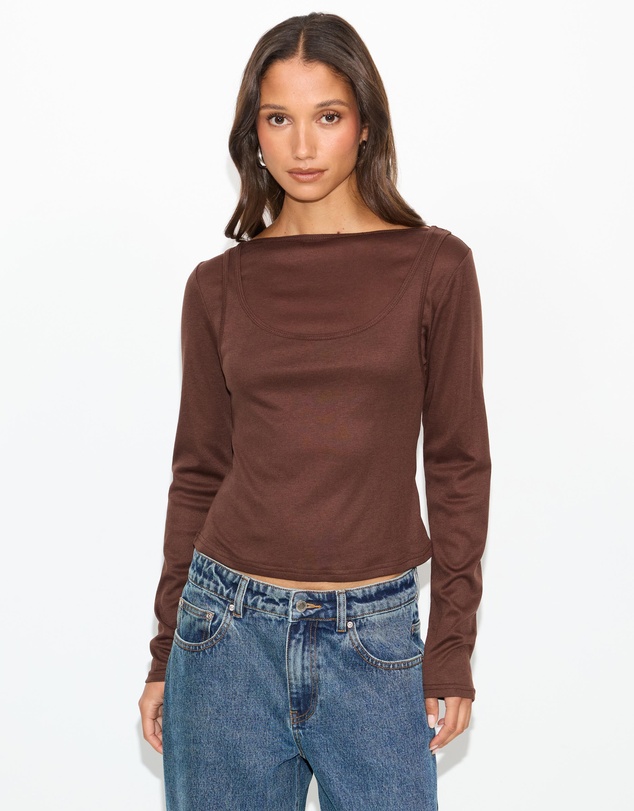 Dazie - Harlow Long Sleeve Layered Top