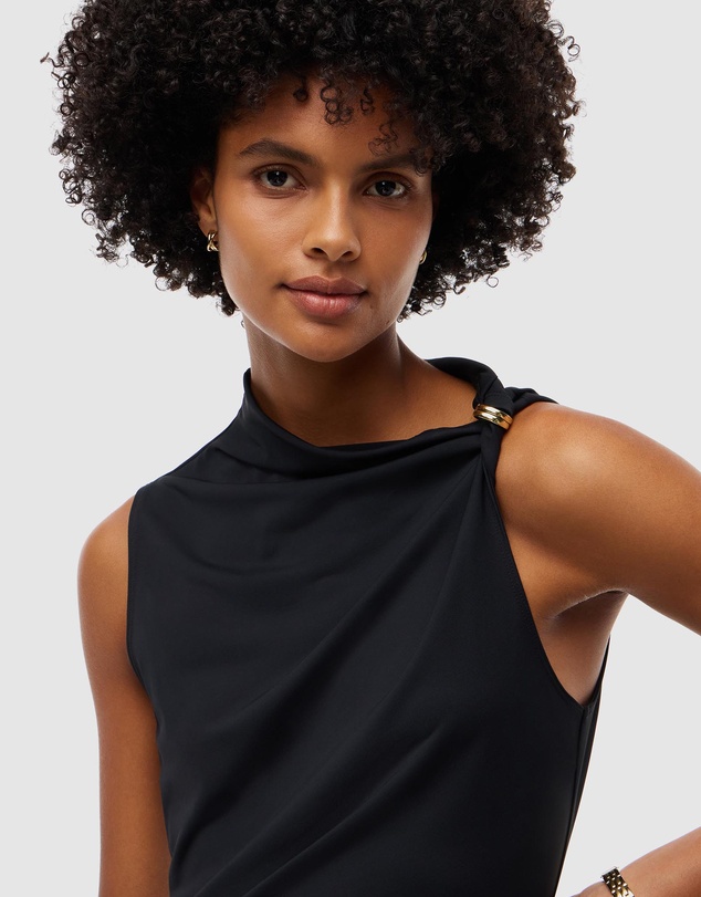 Tommy Hilfiger - Twist Ruched Slim Sleeveless Maxi Dress