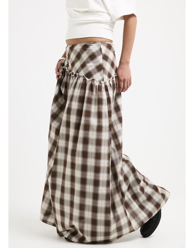 Subtitled - Dakota Gingham Yoke Maxi Skirt