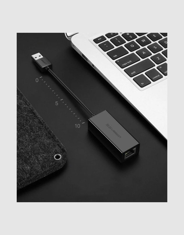 Ugreen - UGreen USB 2.0 to 100Mbps Ethernet Adapter 10cm Black