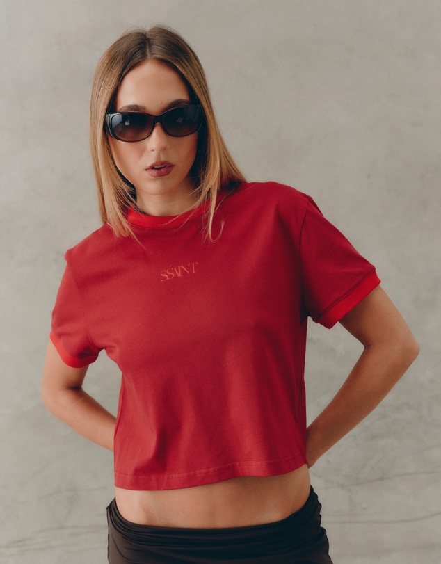 SSAINT - SŚAINT logo Baby Tee Red