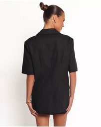 Petal & Pup - Brielle Short Sleeve Blazer Top - Black