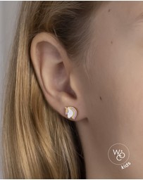 Wanderlust + Co - Unicorn Enamel Gold Flat Back Earrings