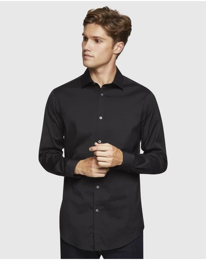 Oxford - Black Stretch Travel Shirt