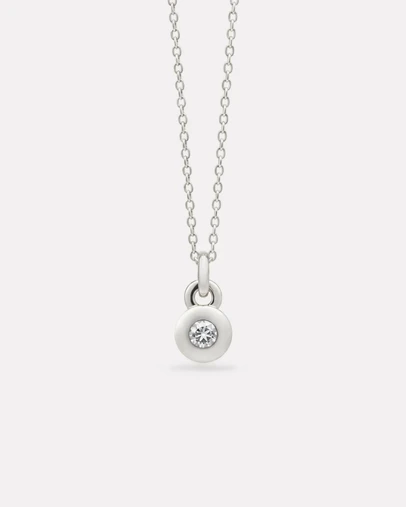 Najo - April Silver & Diamond Birthstone Necklace