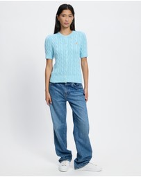 Polo Ralph Lauren - Cable-Knit Cotton Short-Sleeve Cardigan - ICONIC EXCLUSIVE