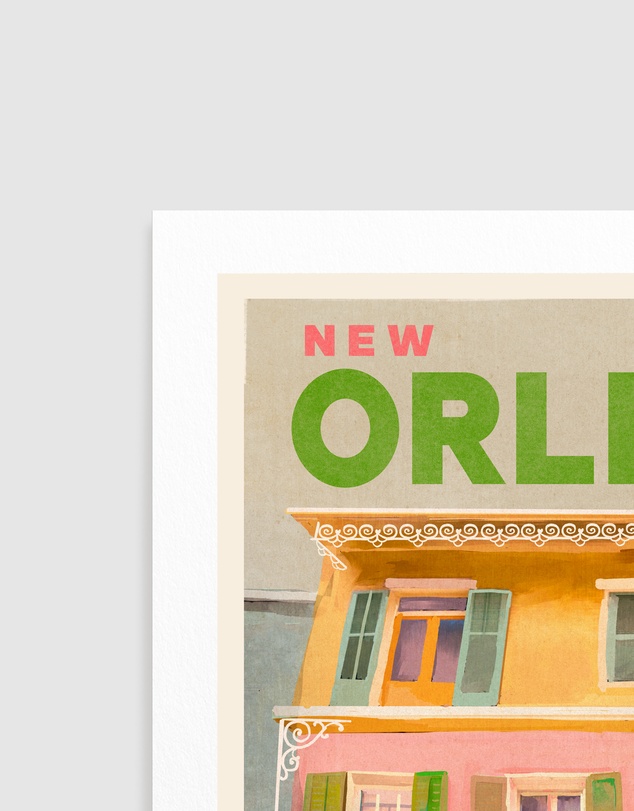 Olive et Oriel - New Orleans Louisiana Vintage Travel Poster by The Whiskey Ginger Art Print