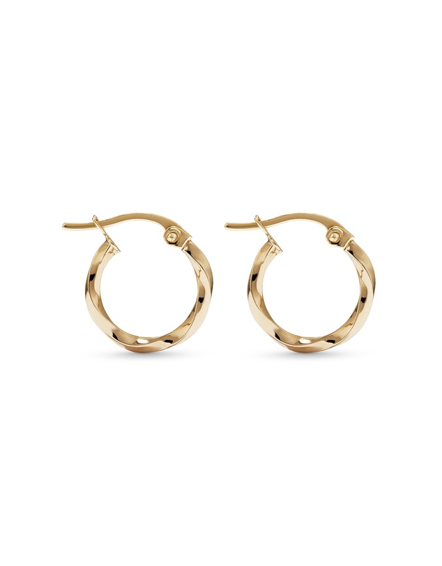 Michael Hill - Square Twist Hoop Earrings in 10kt Yellow Gold