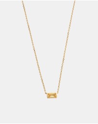 Kirstin Ash - Baguette Birthstone Necklace November Citrine