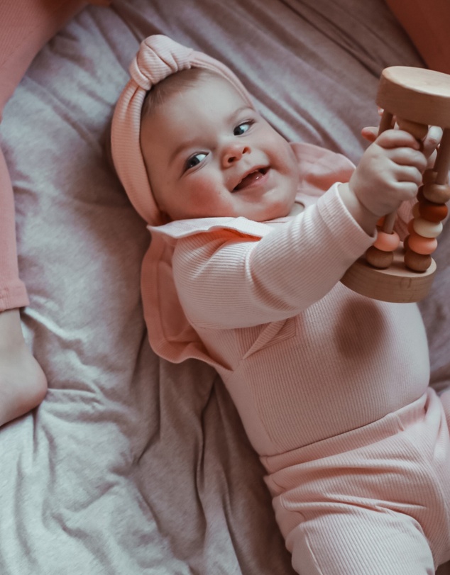 WITH LOVE FOR KIDS - Shimmy Thick Ribbed Long Sleeve Onesie - Babies