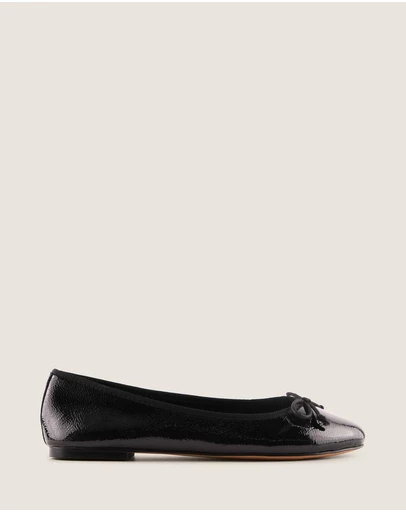 Shelly Shen - Poet Ballet Flats Black Crinkle Patent