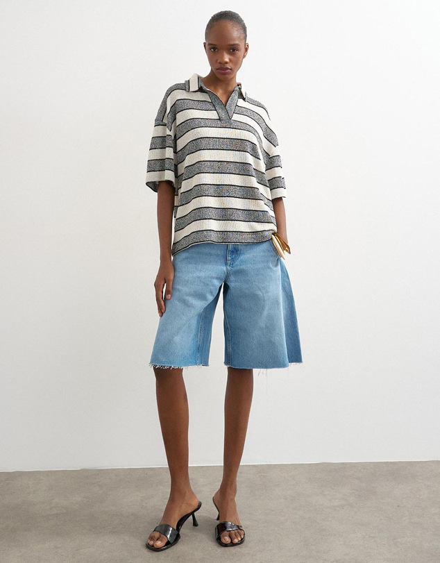 TOPSHOP - Frederikke Striped Oversize Top