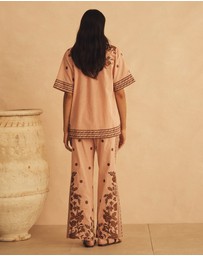 AUR OCEA - Embroidered Straight Leg Pant